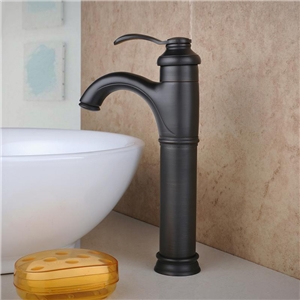Mitigeur de lavabo laiton noir H32cm pour salle de bains